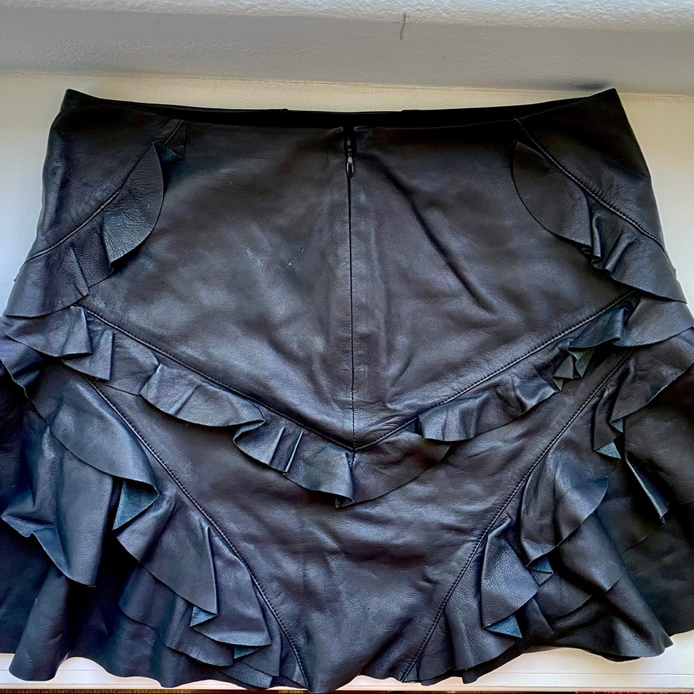 Real Leather Designer Skirt